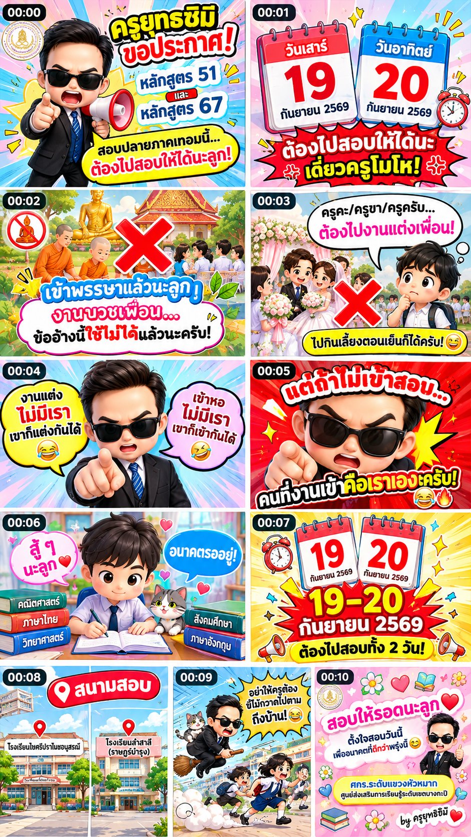 วันที่ 17 กันยายน 2569 ขอเชิญชวนนักศึกษา สกร.ระดับเขตบางกะปิ ทุกคน ทุกระดับชั้น ทุกหลักสูตร จงเตรียมตัวให้พร้อมกับการเข้ารับการวัดผลสัมฤทธิ์ทางการเรียน (สอบปลายภาค) ในวันเสาร์-วันอาทิตย์ที่ 19-20 กันยายน 2569 ทั้ง 2 สนาม